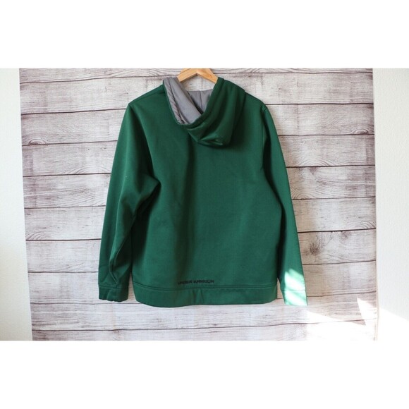 Under Armour Medium Green Gray Pullover Hoodie Small Cut Flaw - Picture 8 of 10